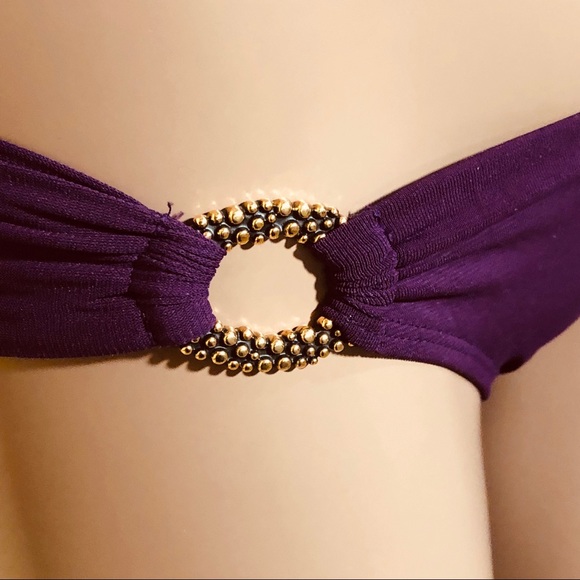 Robin Piccone Goldtone O Ring Side Accent Bikini Swim Bottom NWT - Picture 2 of 4